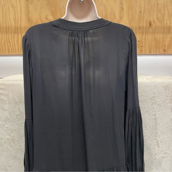 Ro & De Blouse Black Peasant Sleeve Keyhole Neck Oversized Tunic Sm whimsigoth - Picture 3 of 8